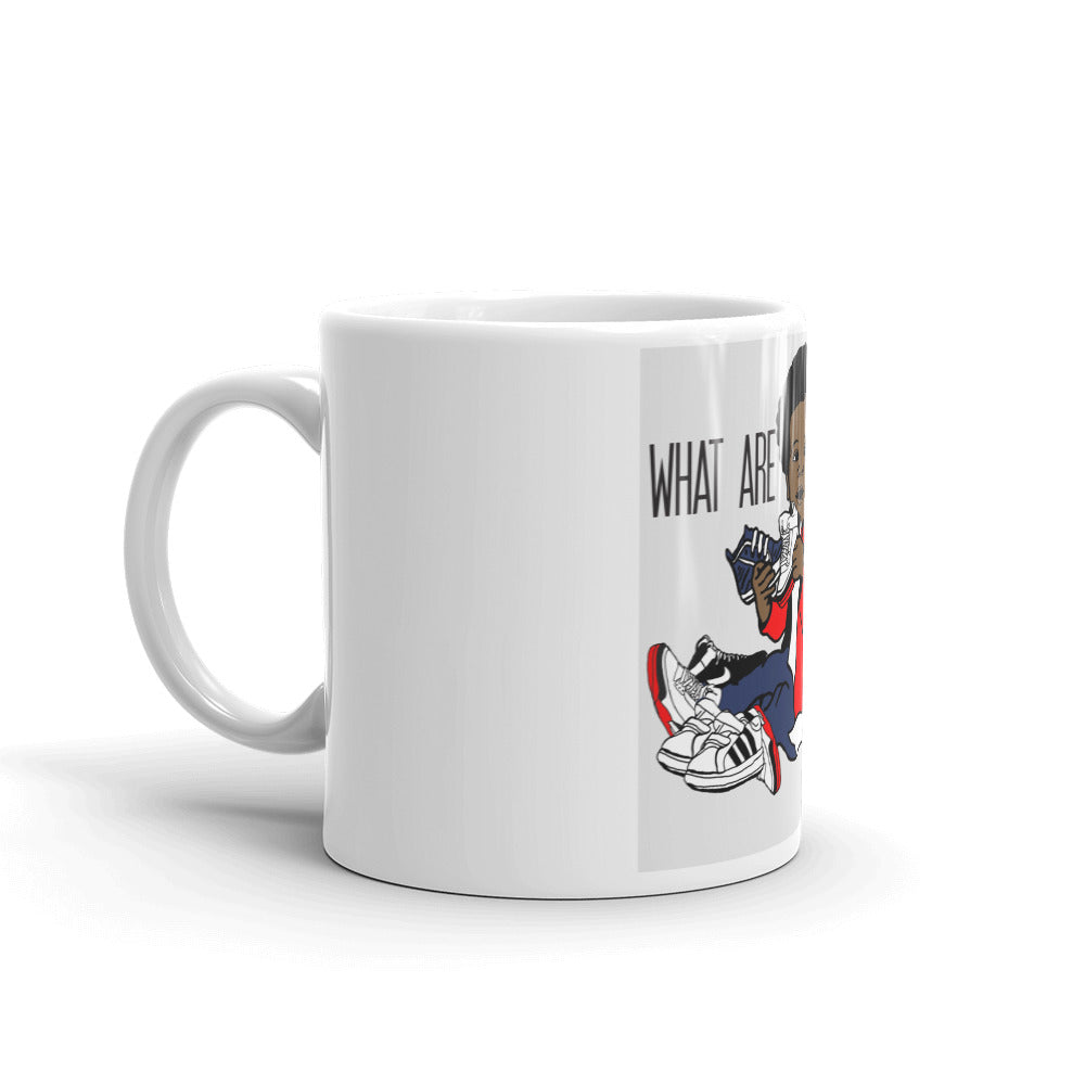 “WhatAreThose” White glossy mug