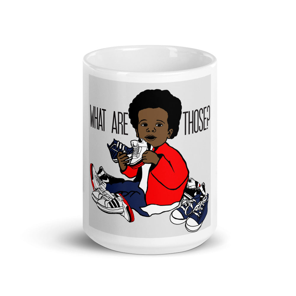 “WhatAreThose” White glossy mug